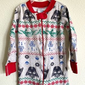 Star Wars by Hanna Andersson Organic Cotton Christmas Onesie Zip Pajama 90cm/ 3T